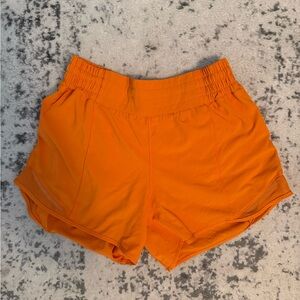Lululemon Athletica Vibrant Orange Athletic Shorts